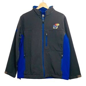 Colosseum University of Kansas Jayhawks Gray Blue Full Zip Jacket Coat Small